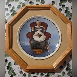 Octagonal Framed Collector's Plate Norman Rockwell